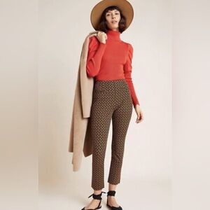 Anthropologie The Essential Slim Trousers Pants Geometric Size 0 M26